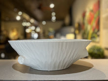 Load image into Gallery viewer, 15&quot; White Ceramic &quot;Wood Knob&quot; Bowl
