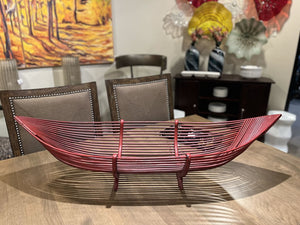 39" Red Boat Shaped Basket