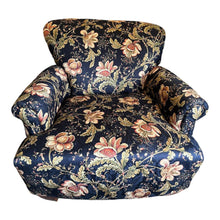 Load image into Gallery viewer, H 34&quot; L 37&quot; D 34&quot; Custom Black Jacobean Lounge Chair w/Ottoman
