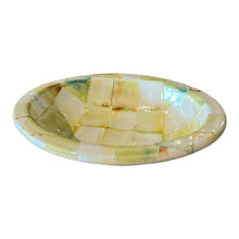 Load image into Gallery viewer, 5.5&quot; MacKenzie Childs Courtly Check Parchment Enamel Soap Dish
