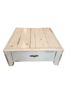 40" Square x 16"H Rustic 1 Drawer Coffee Table