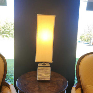 31" Textered Square Base Square Shade Lamp