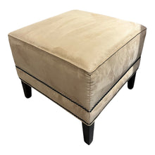 Load image into Gallery viewer, 20&quot; x 20&quot; x 17&quot; ETHAN ALLEN Nassau Square Nail Head Trimmed Ottoman (2 Available)
