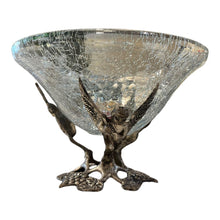 Load image into Gallery viewer, 5&quot; Vintage Angel Stand w/ Crackle Glass Bowl
