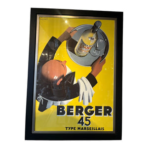 49" x 67" Berger 45 Vintage Poster w/ Custom Frame (LARGE)