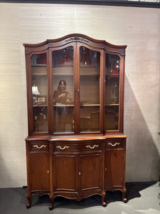 76.5"H x 46"W x 16.5" Grand Millennial/ French Provincial China Cabinet