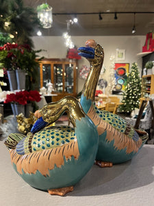 12.5" Andrea by Sadek Kutani Porcelain Geese Pair