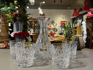 Waterford Crystal Jim O'Leary Classic Collection Water Tower Carafe w/ 4 Glasses w/ box & Certificate