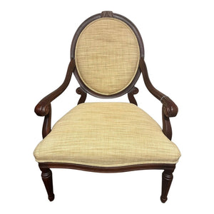 31"W x 24"D x 43"H Wood Arm Chair