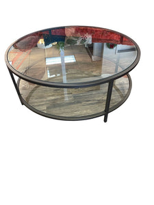 40" Dia. x 15" H Mitchell Gold Glass Coffee Table