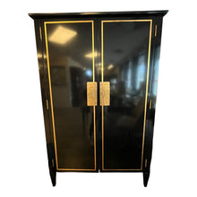 Load image into Gallery viewer, 84&quot; H x 53&quot; W x 22&quot; D From Connelly Black Lacquer Armoire
