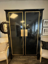 Load image into Gallery viewer, 84&quot; H x 53&quot; W x 22&quot; D From Connelly Black Lacquer Armoire
