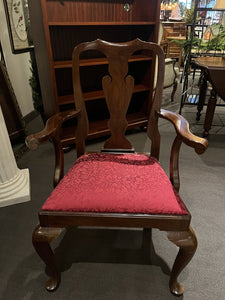 66"L x 48"D x 30"H Henkel Harris Mahogany Dining Table w/ 6 Chairs & 4 12" Leaves & Pads