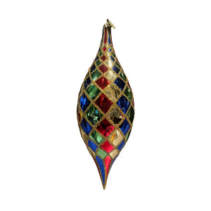 7" Vintage Christopher Radko Rainbow Brocade Teardrop