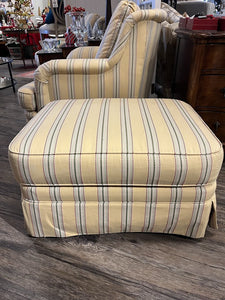 25" x 31" X 18" H Custom Down Filled Striped Ottoman