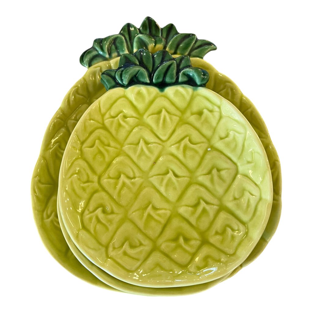 Set of 4 Pineapple Plates/ Platter