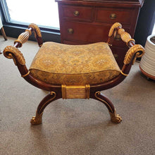 Load image into Gallery viewer, 31&quot;W x 21&quot;D x 26.5&quot;H Maitland Smith Black Gold Curule Bench
