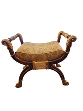 Load image into Gallery viewer, 31&quot;W x 21&quot;D x 26.5&quot;H Maitland Smith Black Gold Curule Bench
