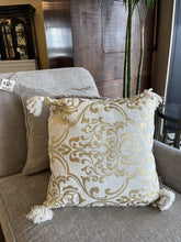 Load image into Gallery viewer, 19" x 19" Gold &amp; Ivory Taheri Accent Pillow
