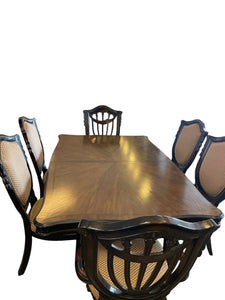 71" L x 47.5" Bradford Heights Dining Table w/ 2 18" Leaves & 8 Chairs (Imperfect)