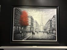 Load image into Gallery viewer, 55&quot; x 43.5&quot; A Rainy Day in Paris Painting w/ Artists Signature
