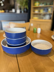 Vera Mikasa Indigo Blue 8 Cereal Bowls & 1 Serving Bowl