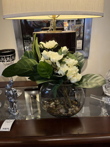 12" White Florals in Vase