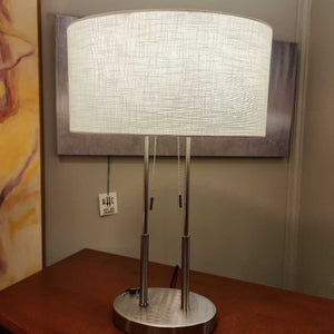 Strick & Bolton Lissie Satin Steel Table Lamp