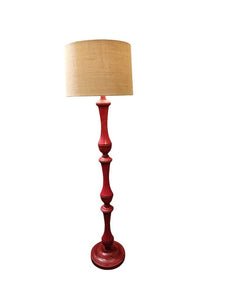 65.5" 3 Way Red Floor Lamp with Linen Shade (Imperfect)