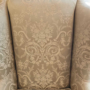 46" H x 34" Wx 32" D Damask Queen Anne Wing Chair