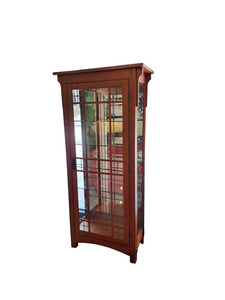 32'W x 16 1/4" D x 80" H Vineyard Furniture Mission Style Single Door Curio