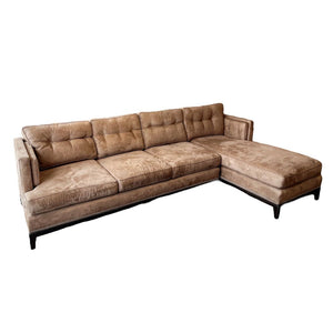 127"L x 90"D x 33"H Kravet Chocolate Upholstered Sectional