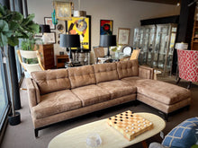 Load image into Gallery viewer, 127&quot;L x 90&quot;D x 33&quot;H Kravet Chocolate Upholstered Sectional
