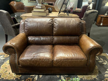 Load image into Gallery viewer, 65&quot;L x 34&quot;D x 35&quot;H Italian Leather Loveseat w/ Nailhead Trim
