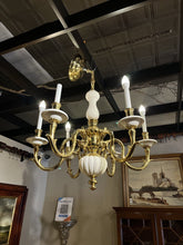 Load image into Gallery viewer, 32&quot; Lenox Porcelain &amp; Brass 6 Light Chandelier
