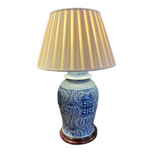 Load image into Gallery viewer, 32&quot; Oriental Blue &amp; White Ginger Jar Lamp Imperfect
