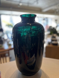 15.5" MCM Blenklo Style Emerald Glass Cloisonne Jar