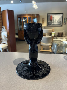 6.5" Duncan Miller Style Etched Black "Rocket" Candlestick