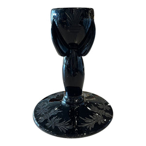 6.5" Duncan Miller Style Etched Black "Rocket" Candlestick