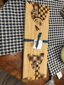 18" x 6" NEW MacKenzie Childs Oak Fish Serving Board