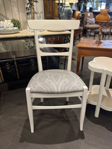 36"H x 19.5"W x 17"D White Chair w/ Upholstered Seat