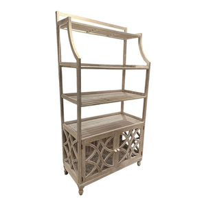 70.25"H x 36"W x 18"D Ballard Designs Ceylon Whitewash Bakers Rack