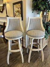 Load image into Gallery viewer, Pair- 50&quot; H x 22&quot; W SEAT 34&quot; Tobias Designs Swivel Stools
