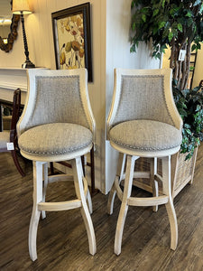 Pair- 50" H x 22" W SEAT 34" Tobias Designs Swivel Stools