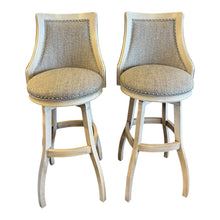 Load image into Gallery viewer, Pair- 50&quot; H x 22&quot; W SEAT 34&quot; Tobias Designs Swivel Stools

