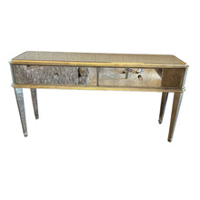Load image into Gallery viewer, 61&quot; L x 16&quot; W x 32.5&quot; H ETHAN ALLEN 2 Drawer Mirrored Console Table
