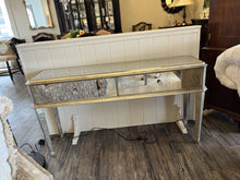 Load image into Gallery viewer, 61&quot; L x 16&quot; W x 32.5&quot; H ETHAN ALLEN 2 Drawer Mirrored Console Table
