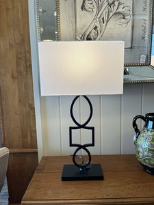 28" Coaster Leorio Black Lamp w/ White Shade