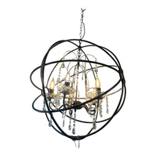 Load image into Gallery viewer, 25&quot; Dia. 44&quot; L- 5 Light Iron Orb Chandelier

