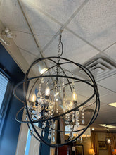 Load image into Gallery viewer, 25&quot; Dia. 44&quot; L- 5 Light Iron Orb Chandelier
